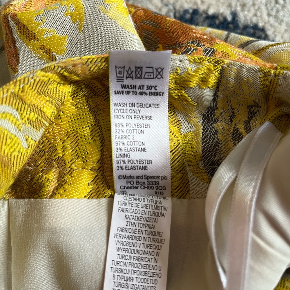 Autograph Yellow Floral A-Line Skirt - Picture 5 of 7